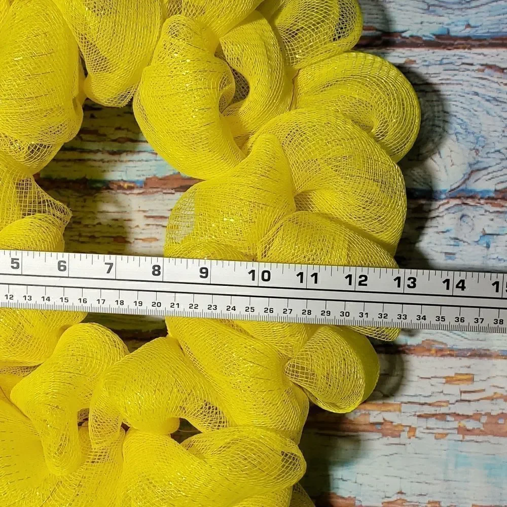 Yellow Awareness Wreath with Lights